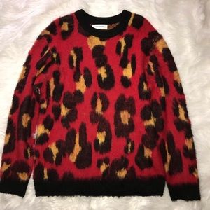 Men’s medium red leopard print sweater